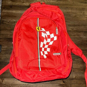 Simba Ferrari Speed It Up Large 18" Backpack Red Adjustable & Spacious